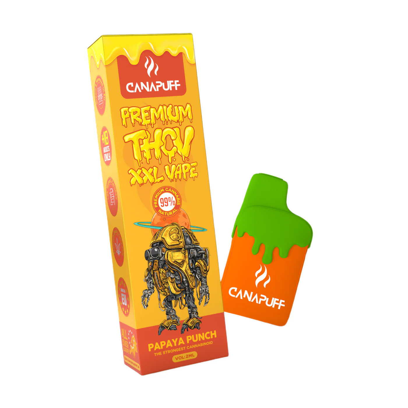 Vape pen usa e getta THC-V 79%, PAPAYA PUNCH